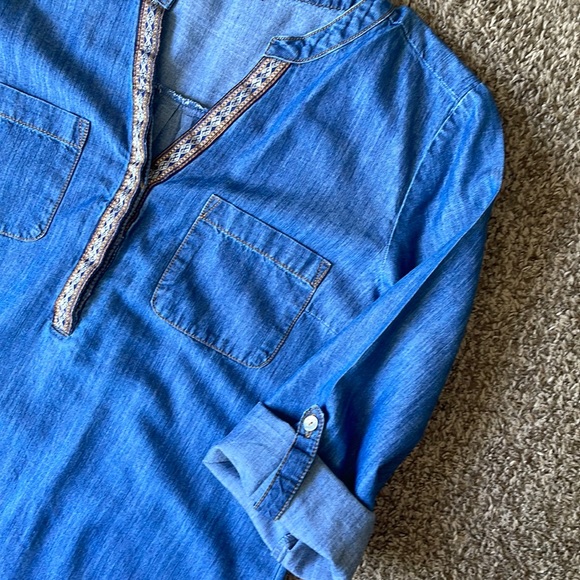 Spense Woman Women's 3/4 Roll Tab
Sleeve Dress 1/4 Button Denim Size 8 - Picture 4 of 7